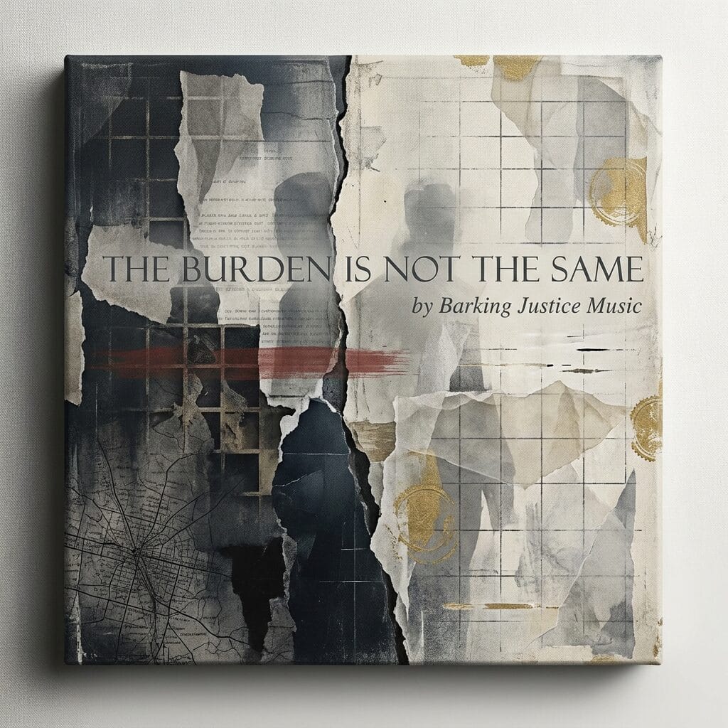 Cover art for The Burden Is Not the Same, an anthem about birthright citizenship, voting rights and unequal protection under law.
