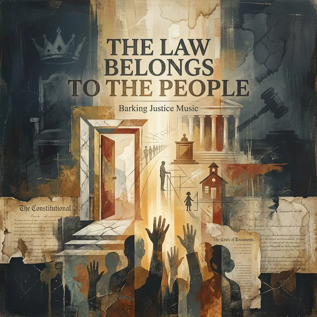 Cover art for The Law Belongs to the People, a constitutional anthem about borrowed public power, equal rights, due process and government accountability.