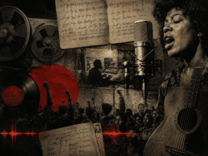 Season Two cover art for Time Capsules, Still, showing sheet music, handwritten documents, and a singer at a microphone.