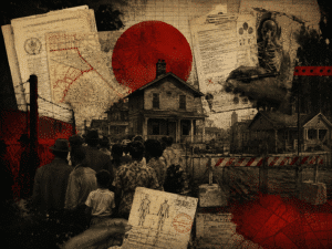 Season Four cover art for Time Capsules, The Promise Was Conditional, showing a house and a deed beside a monument.